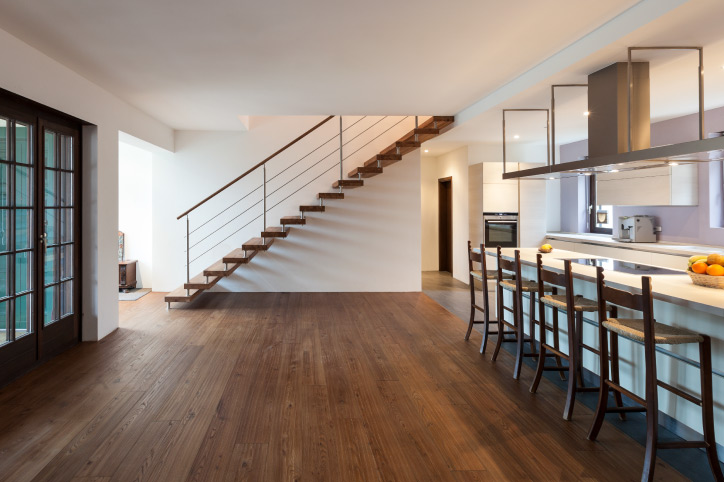 home interior showing staircase and hardwood floors